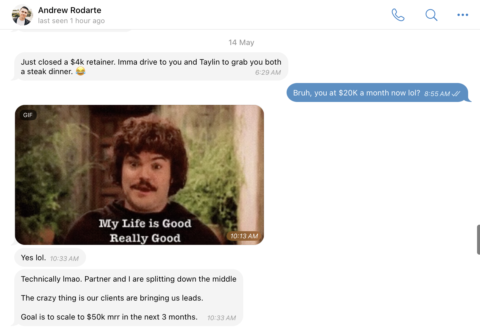 Andrew Rodarte — $20K/month